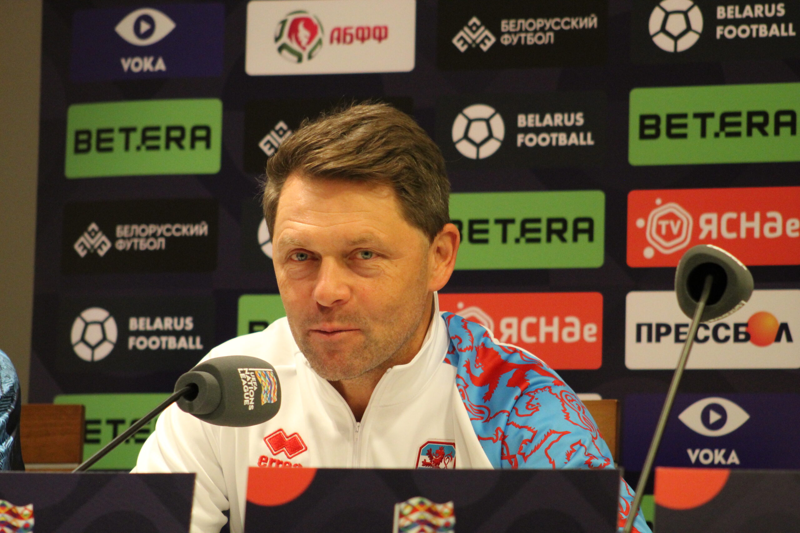 Conférence de presse en Hongrie avant le match Biélorussie-Luxembourg